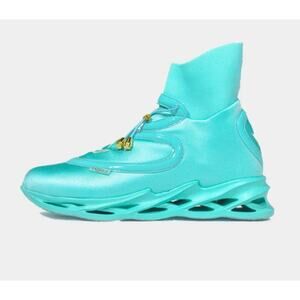 Tronus Men's Aqua Blue High Tops Sneakers Teal Size: 11